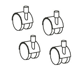 Р703 (Ø 40) Комплект колесных опор А-401