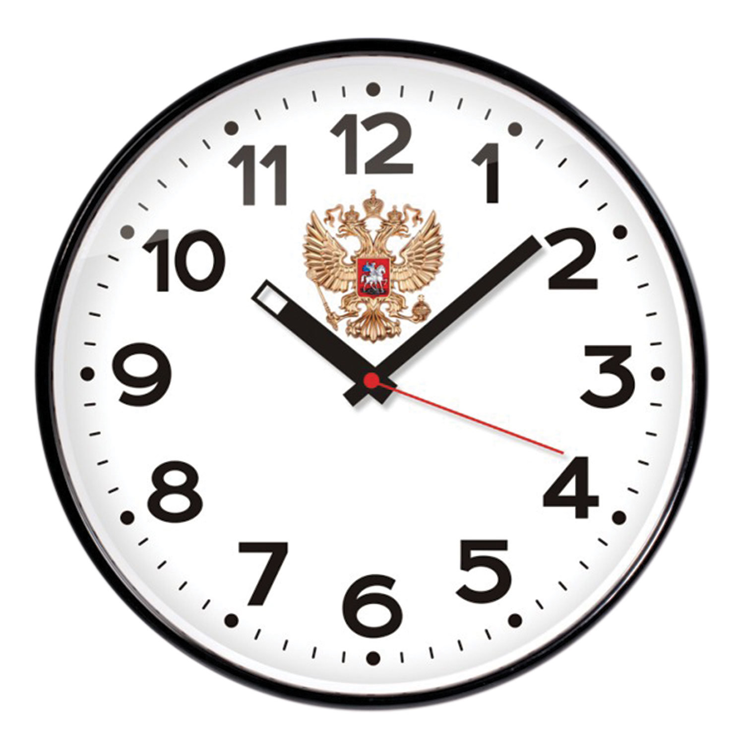 Часы настенные TROYKA 77770732 круглые, белые, черная рамка, 30,5х30,5х4 см