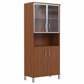 ШКАФ ШИРОКИЙ С ГЛУХОЙ И СТЕКЛЯННОЙ В АЛ,РАМЕ ДВЕРЬМИ В 430,9 (900X450X2054)